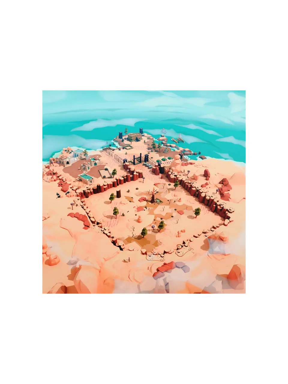 White Leaf Desert — Art Print